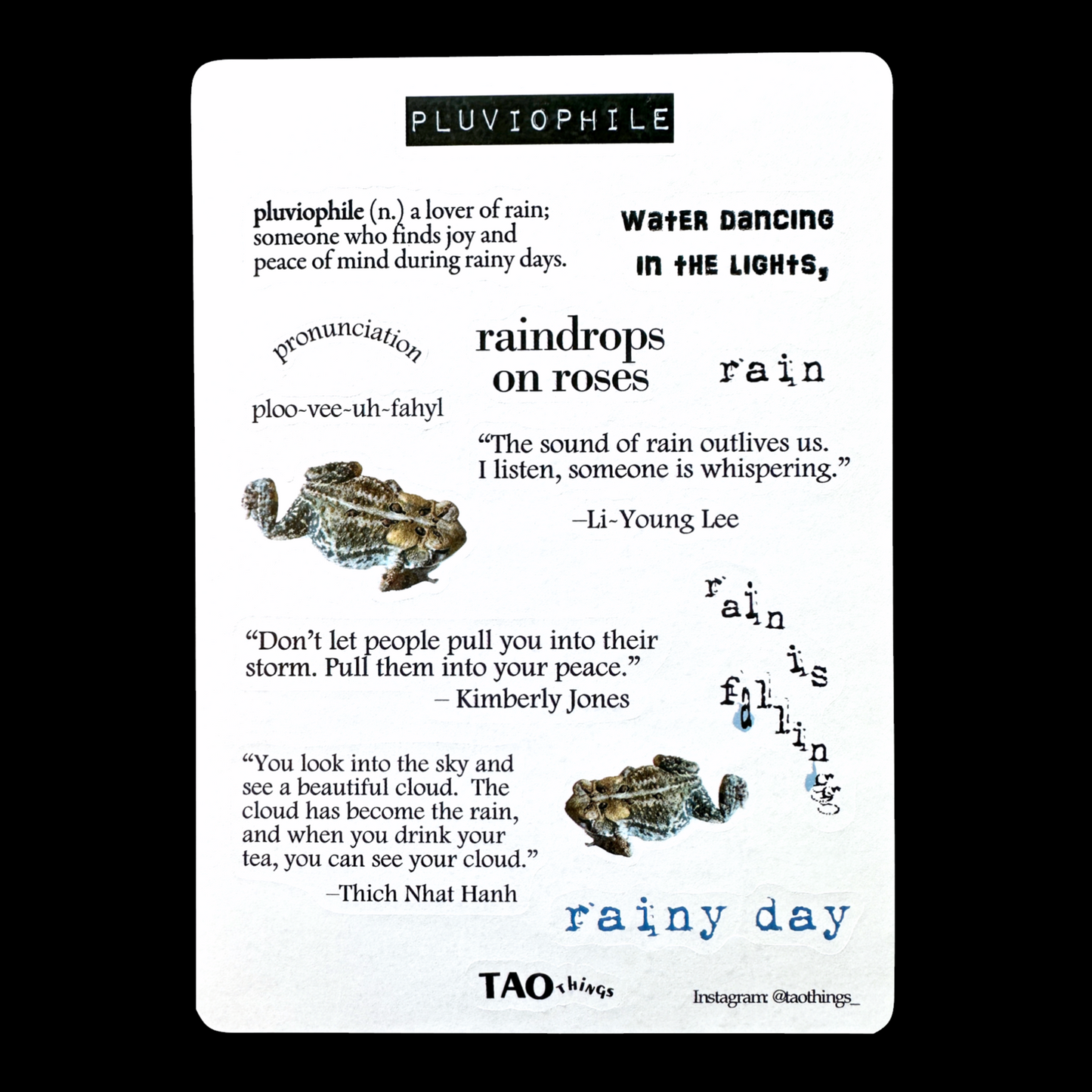 Pluviophile - sticker sheet by TAOthings Studio