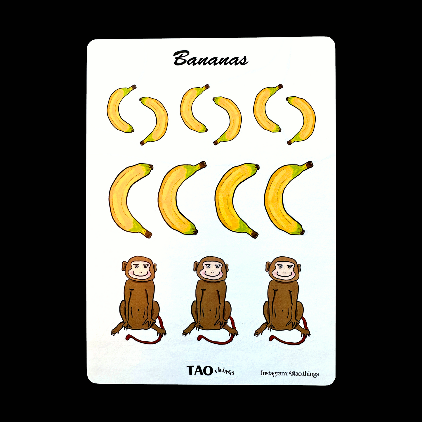 Bananas & Happy Monkeys - stickers by TAOthings Comics