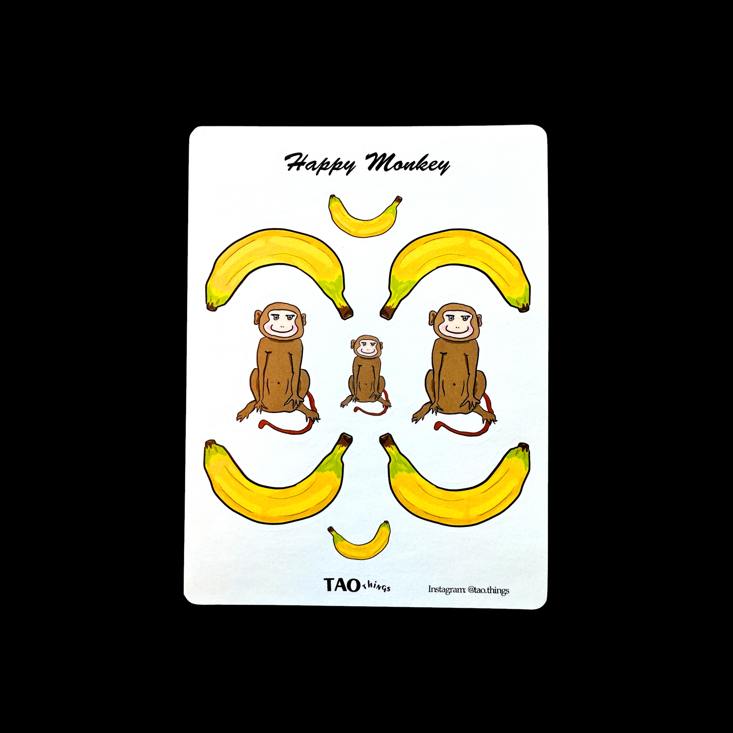 Bananas & Happy Monkeys - stickers by TAOthings Comics