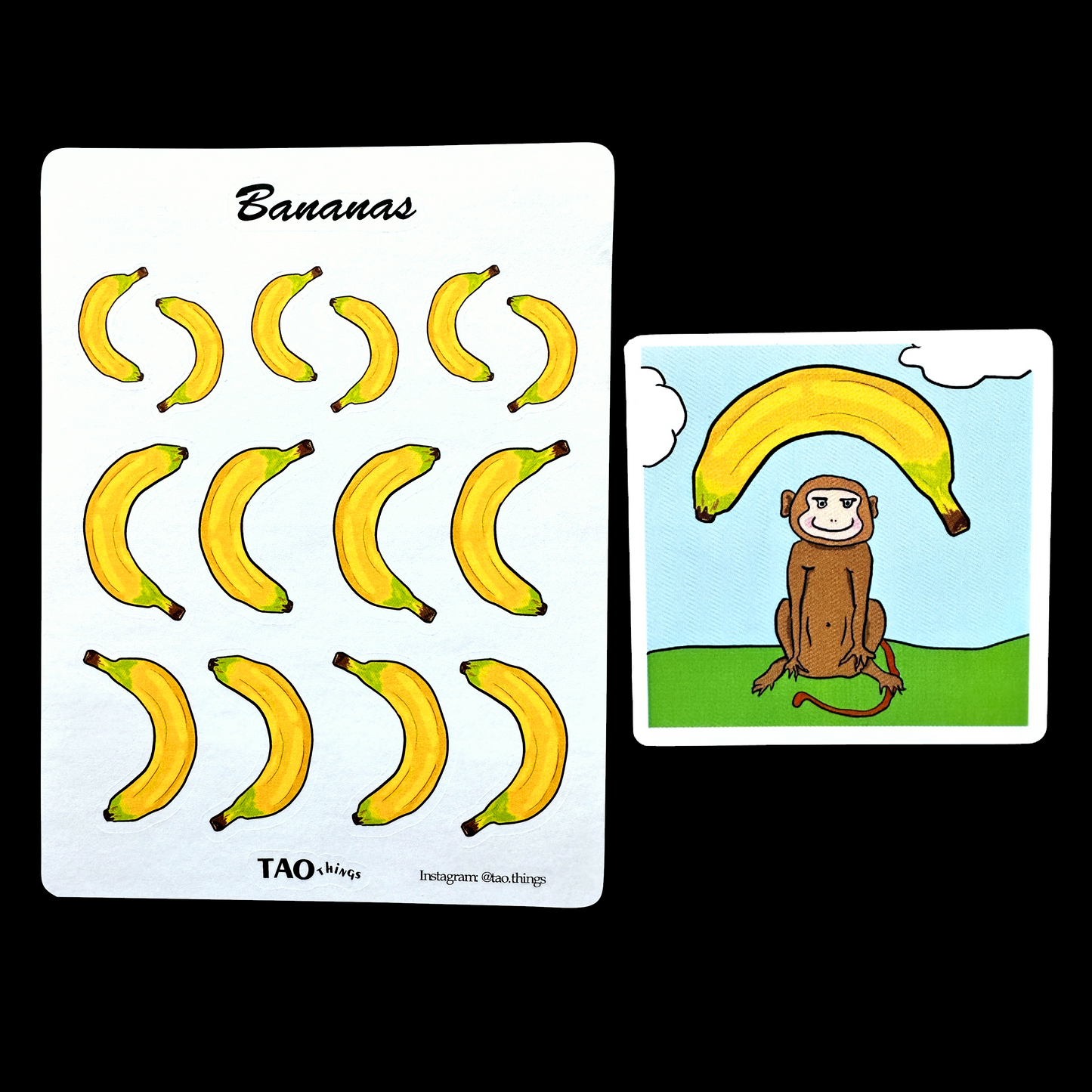 Bananas & Happy Monkeys - stickers by TAOthings Comics