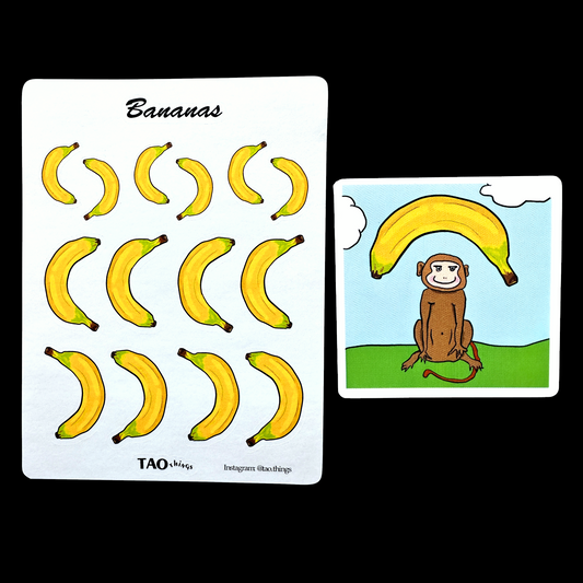 Bananas & Happy Monkeys - stickers by TAOthings Comics