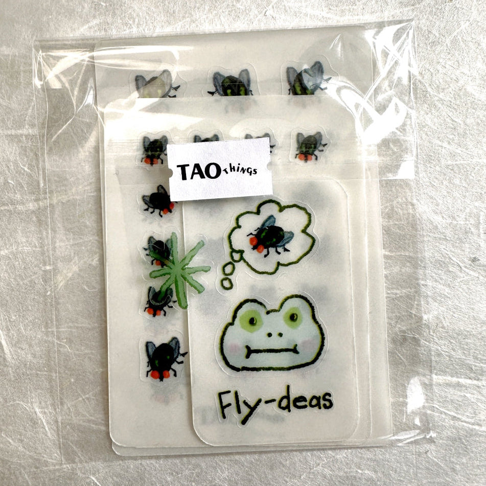 Flies - hand-drawn sticker set (2 pieces) by TAOthings Studio