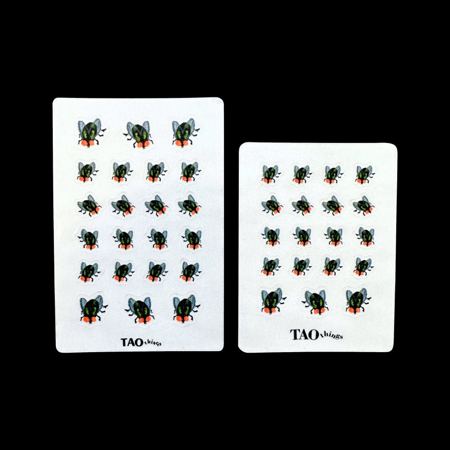 Flies - hand-drawn sticker set (2 pieces) by TAOthings Studio
