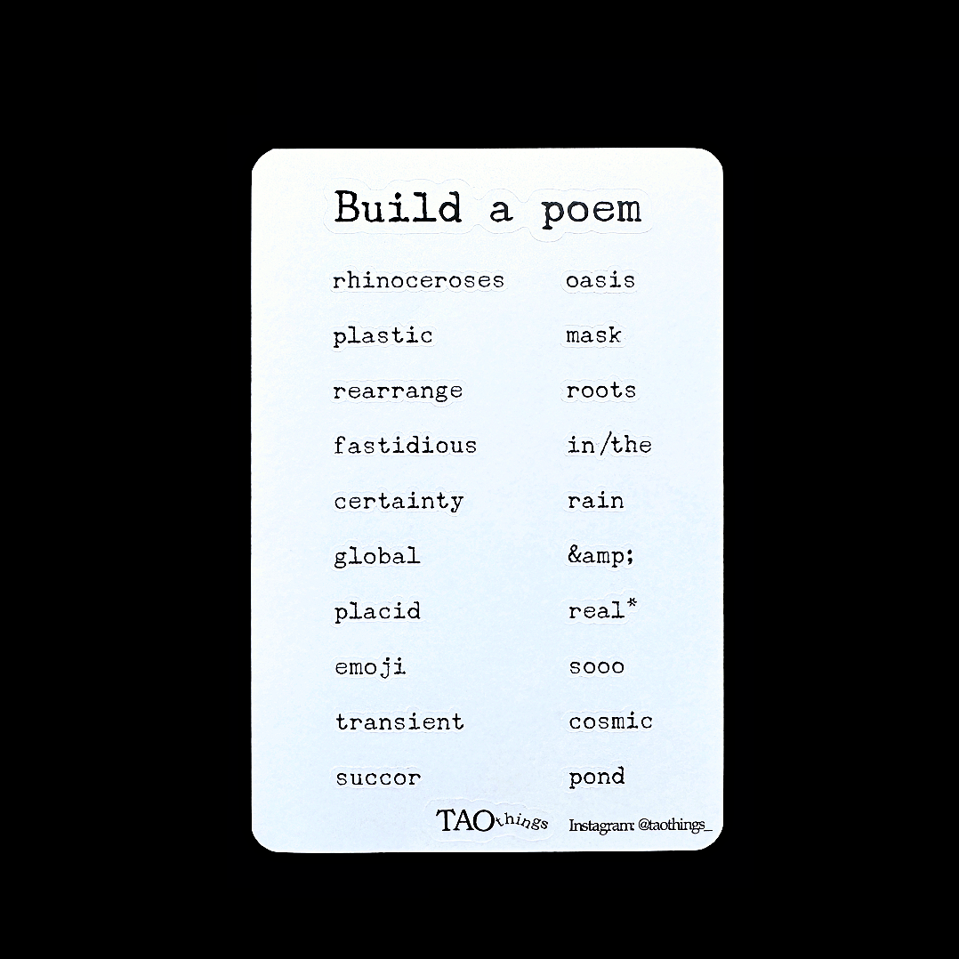 Build a Poem / Re-arrange a Poem - interactive sticker sheets by TAOthings Studio