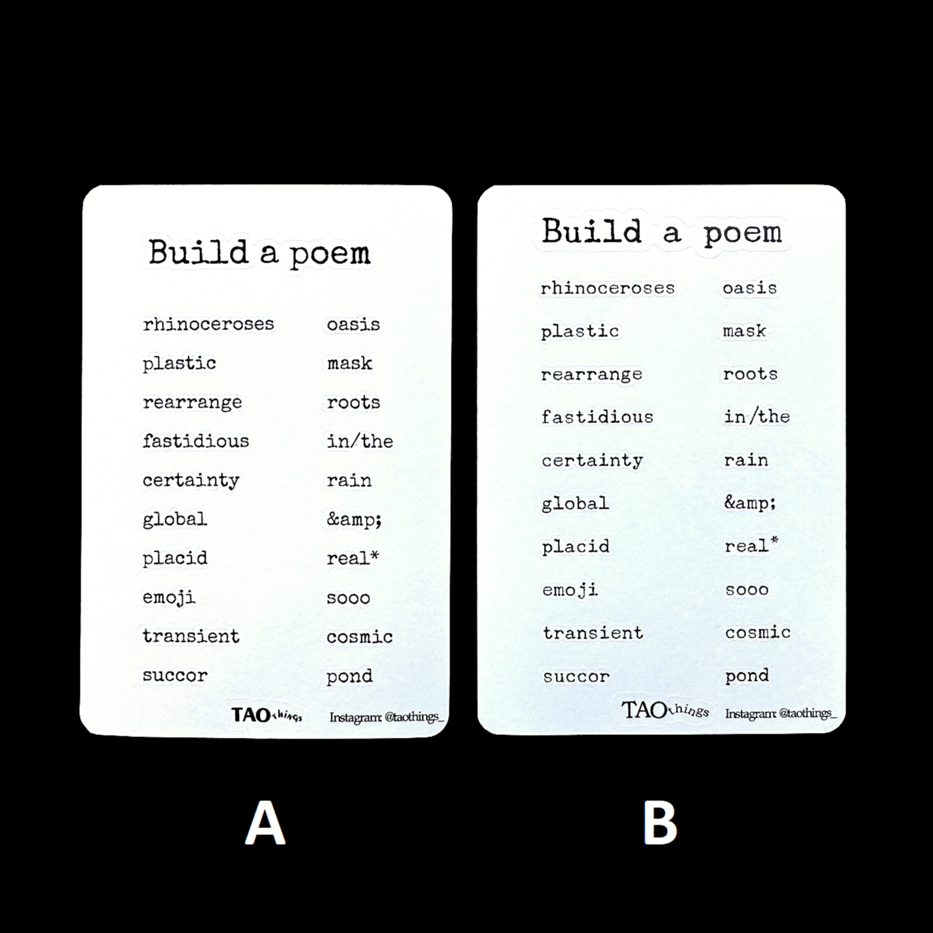 Build a Poem / Re-arrange a Poem - interactive sticker sheets by TAOthings Studio