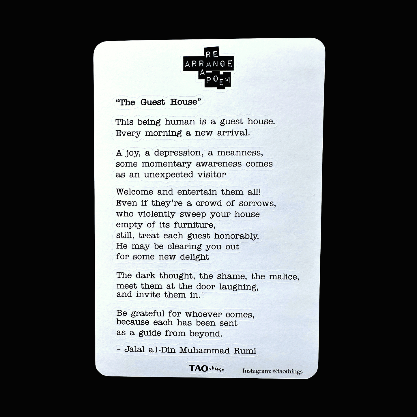 Build a Poem / Re-arrange a Poem - interactive sticker sheets by TAOthings Studio