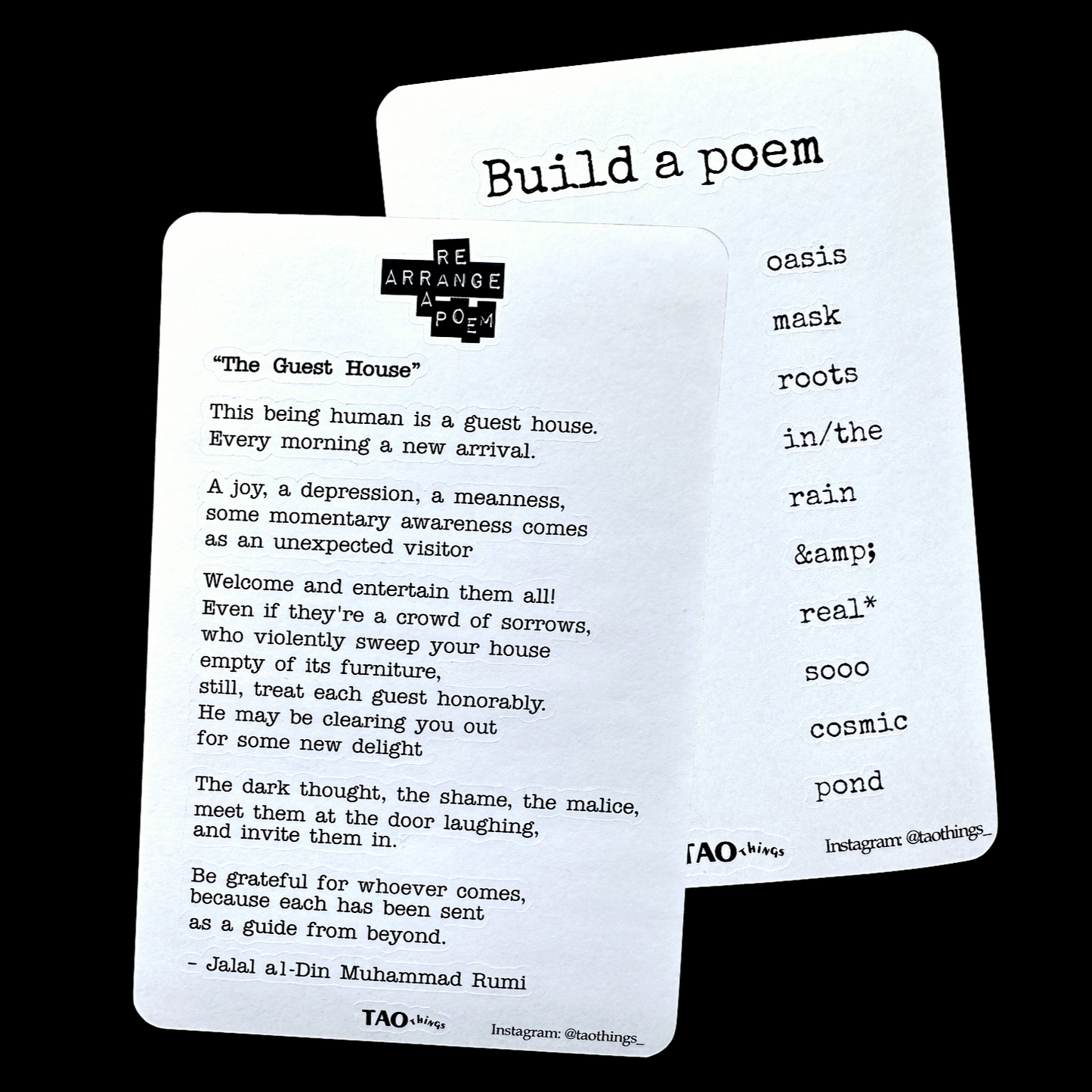Build a Poem / Re-arrange a Poem - interactive sticker sheets by TAOthings Studio