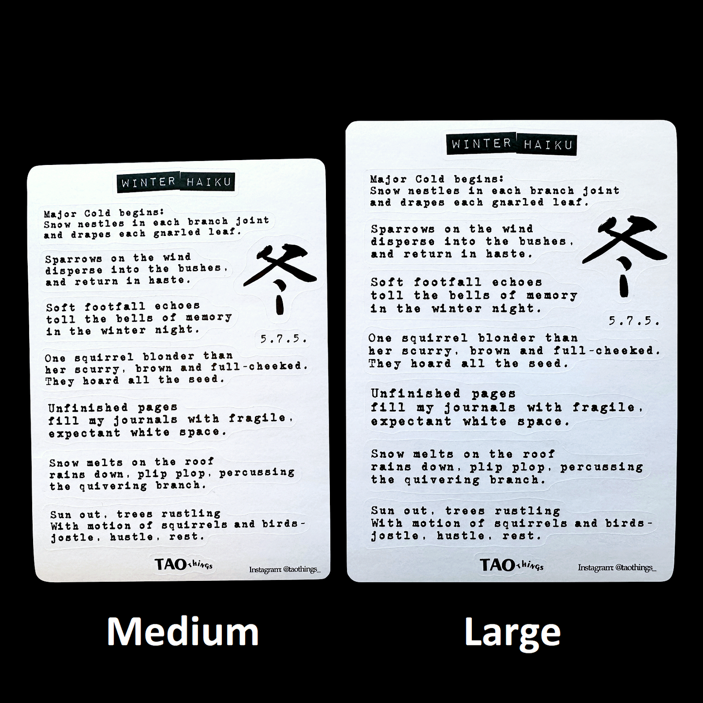 Winter Haiku - sticker sheets by TAOthings Studio