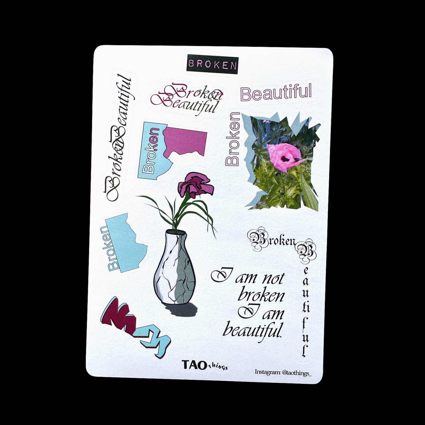 Broken (Beautiful) - sticker sheet by TAOthings Studio