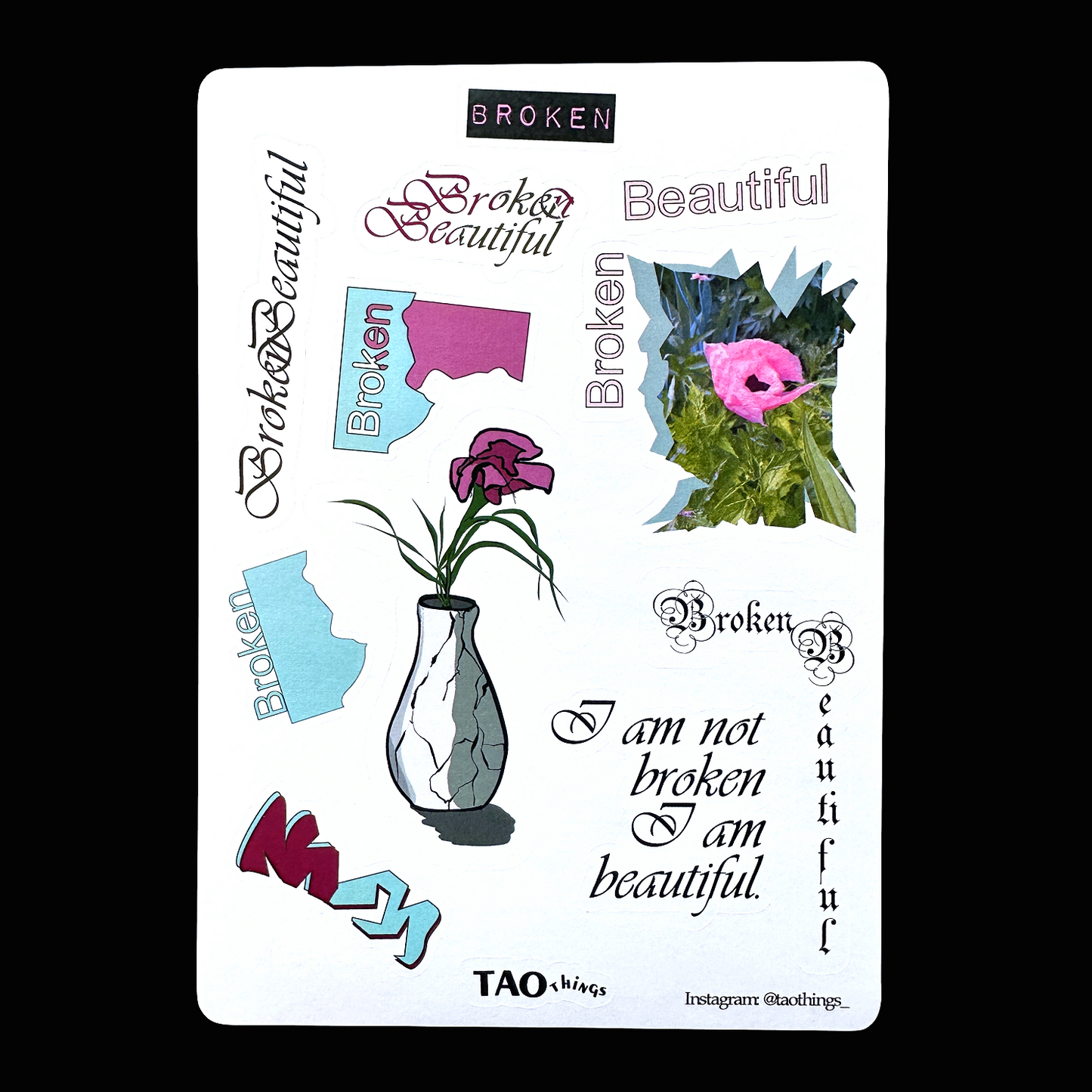 Broken (Beautiful) - sticker sheet by TAOthings Studio