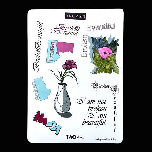 Broken (Beautiful) - sticker sheet by TAOthings Studio