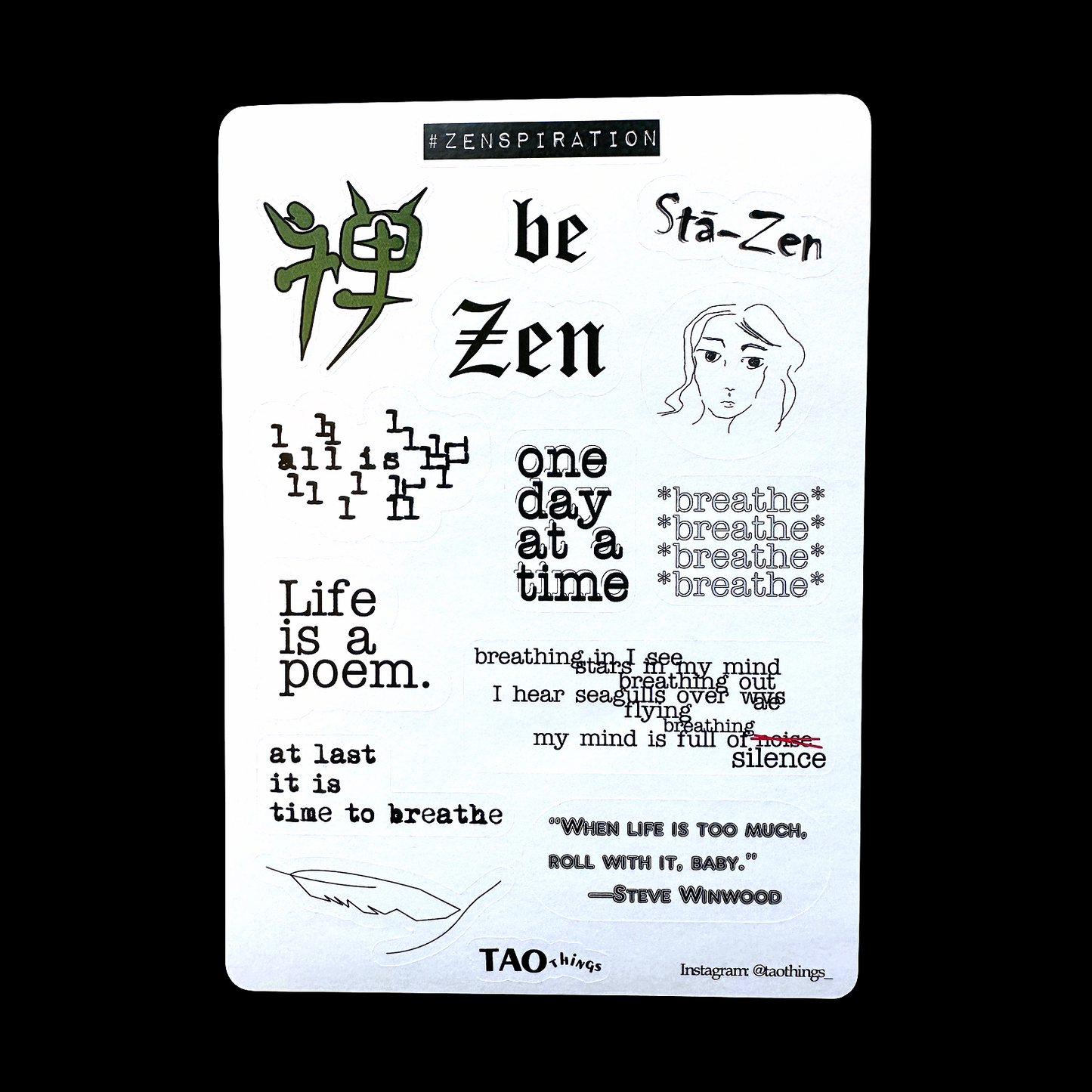 Zenspiration - sticker series by TAOthings Studio