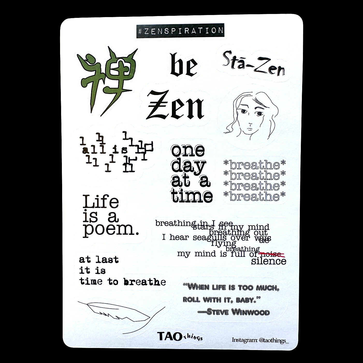 Zenspiration - sticker series by TAOthings Studio