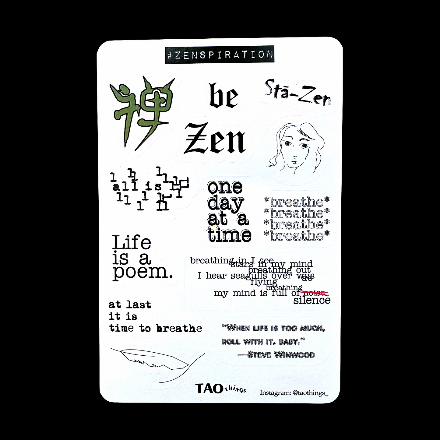 Zenspiration - sticker series by TAOthings Studio