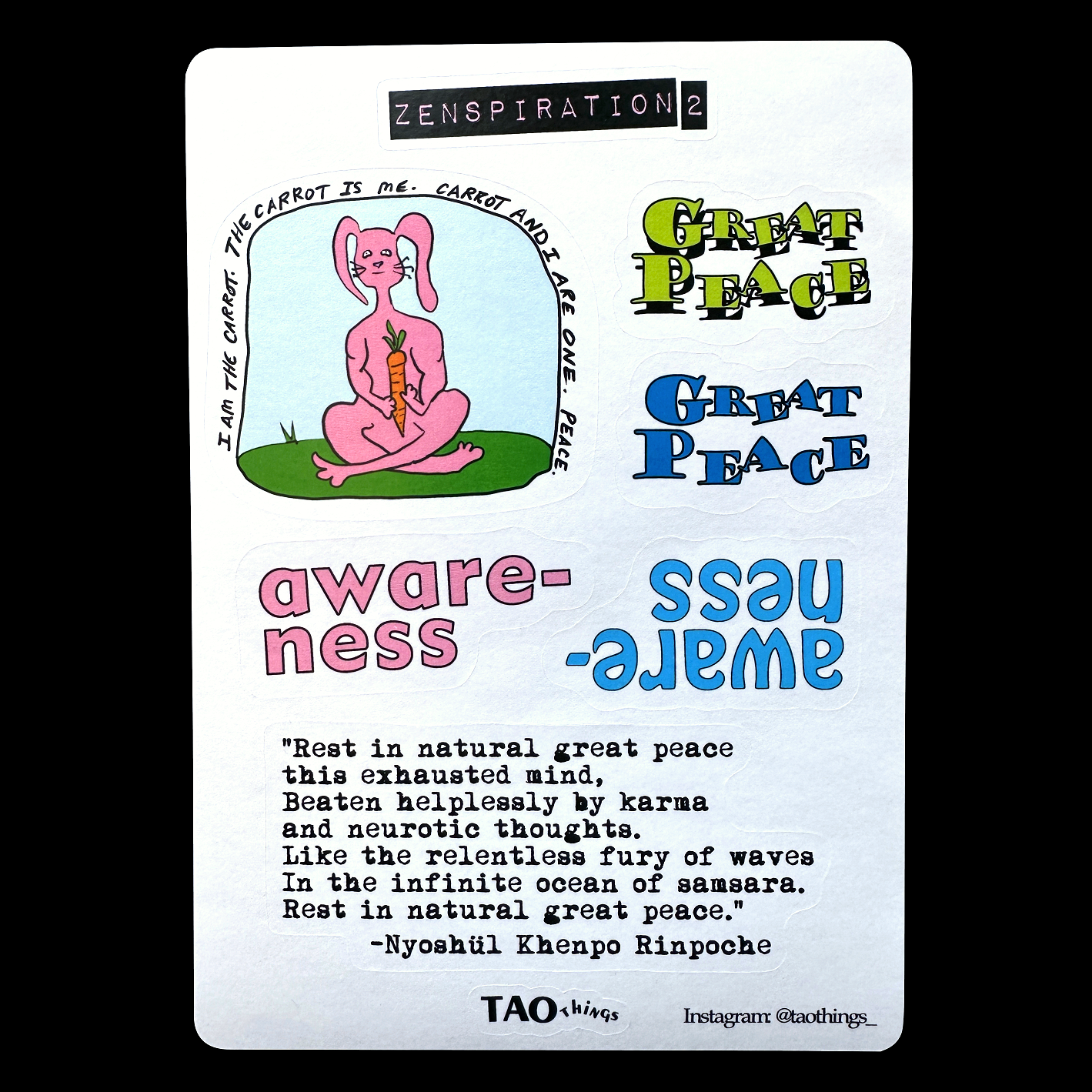 Zen Bunny - sticker sheet by TAOthings Comics