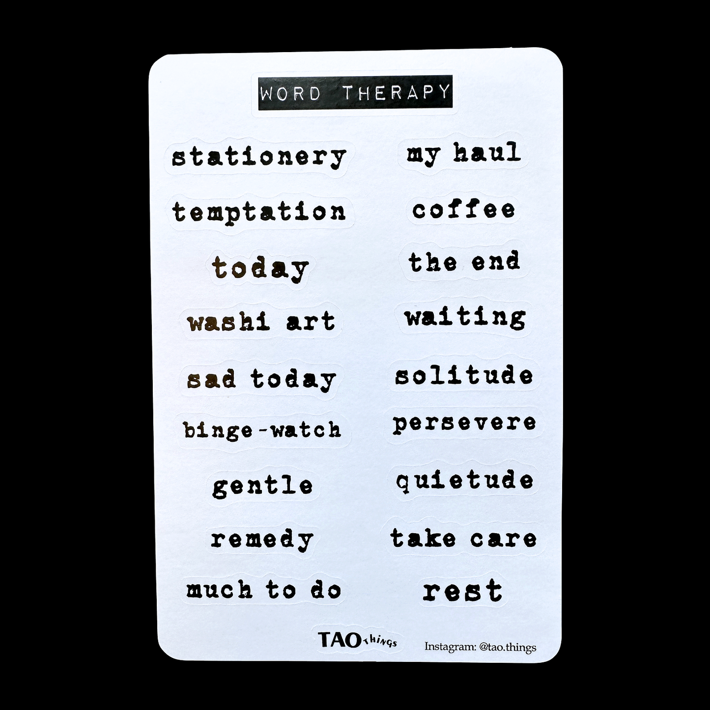 Word Therapy - sticker sheet by TAOthings Studio