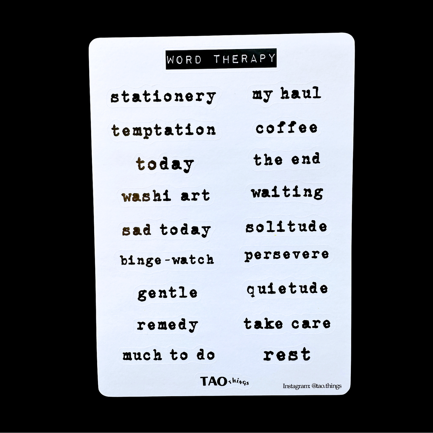 Word Therapy - sticker sheet by TAOthings Studio
