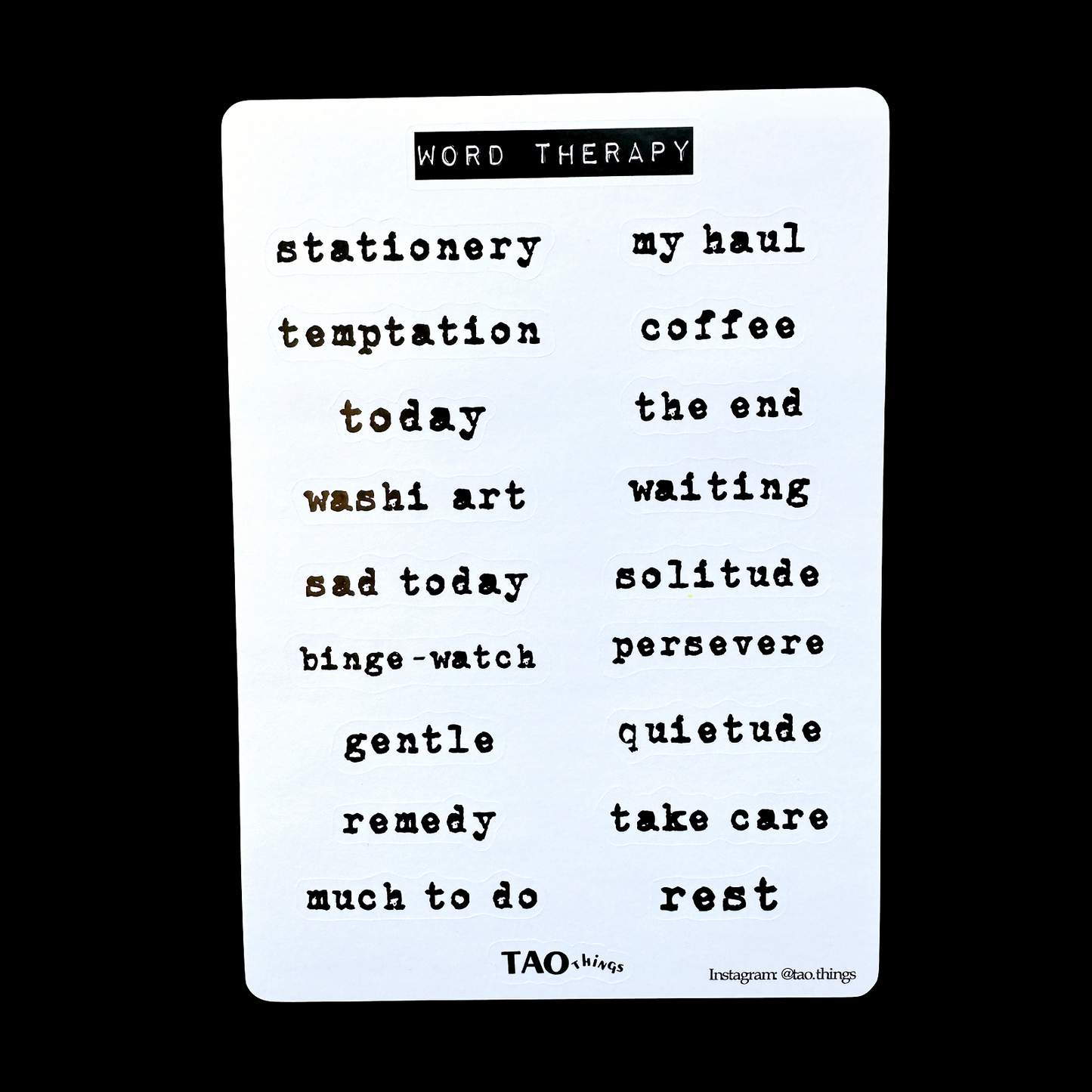Word Therapy - sticker sheet by TAOthings Studio