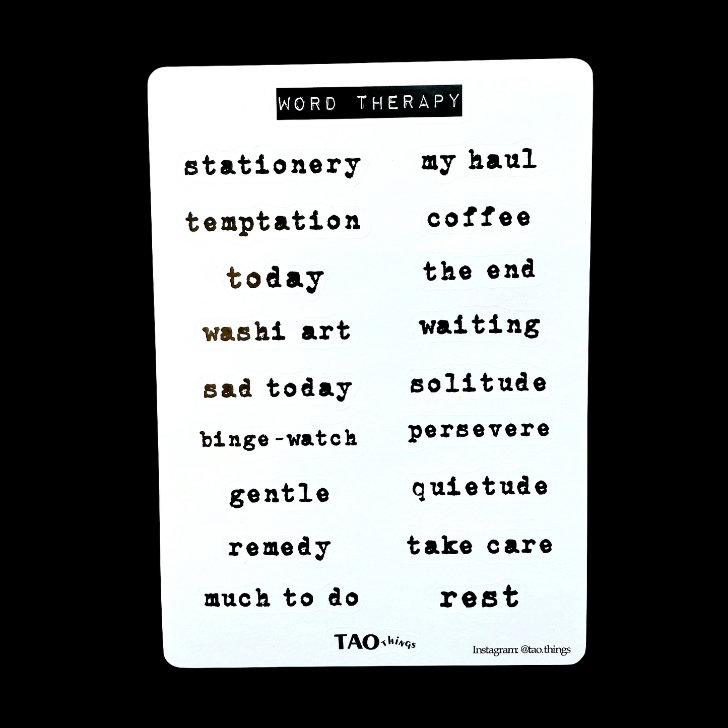 Word Therapy - sticker sheet by TAOthings Studio