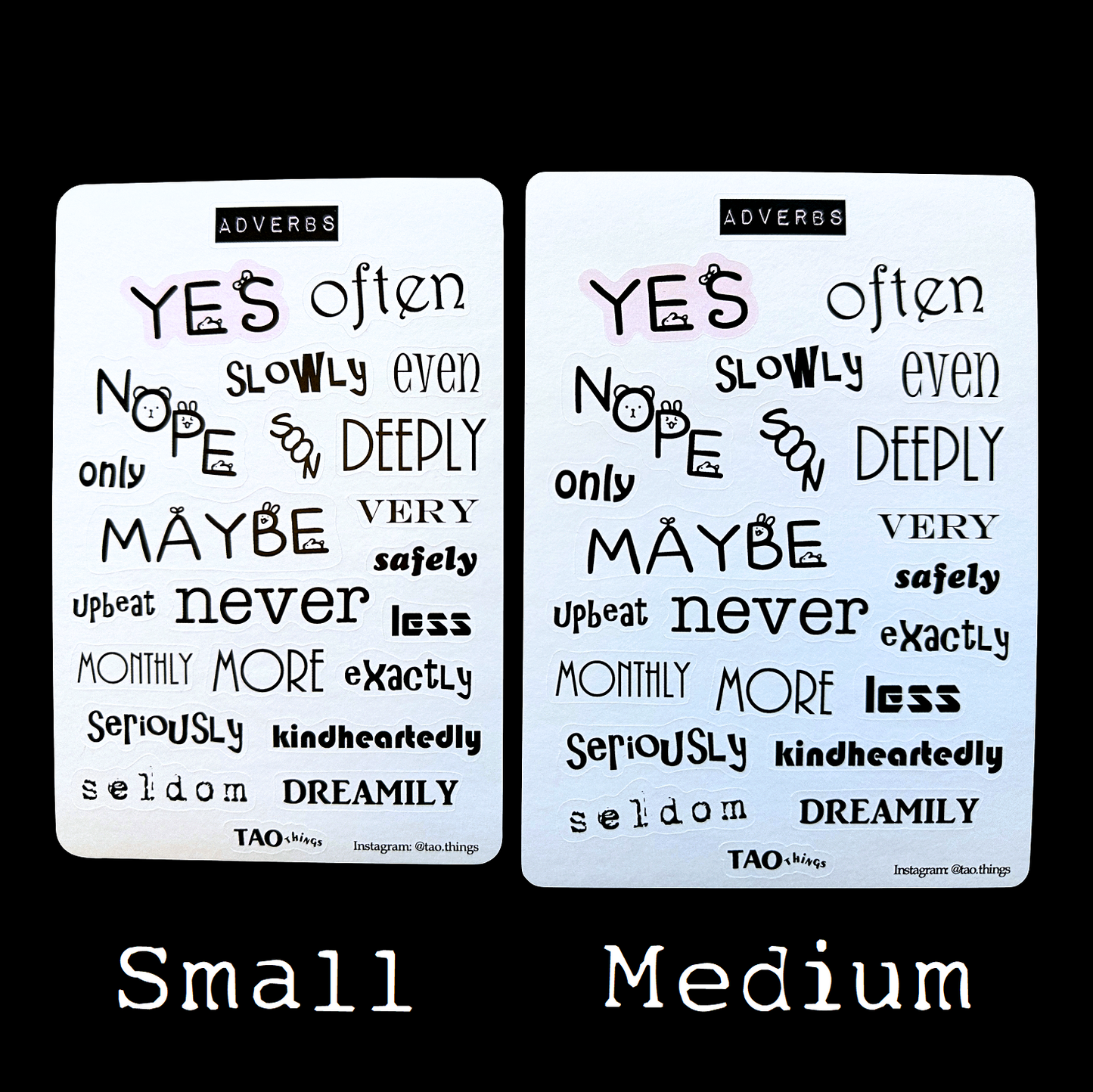 Adverbs - sticker sheet by TAOthings Studio