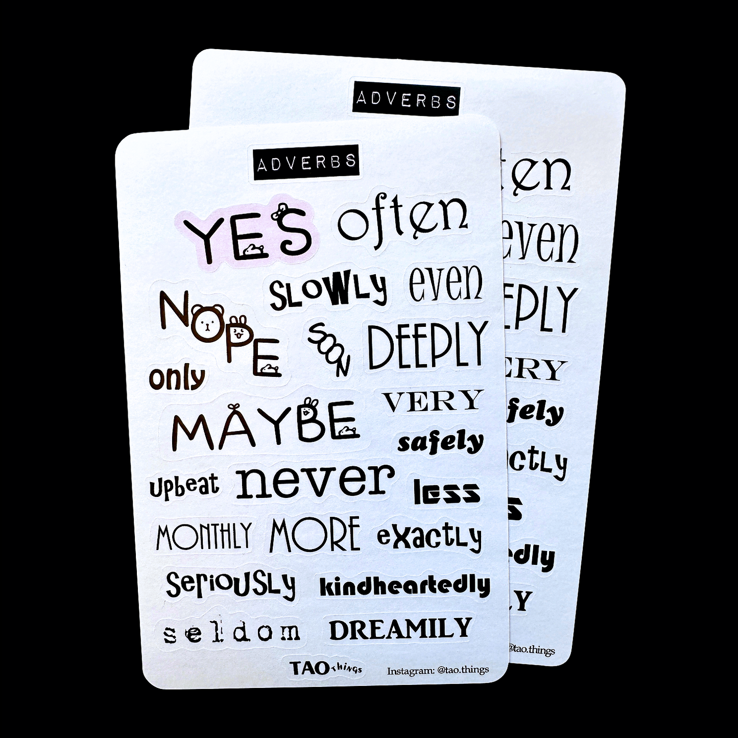 Adverbs - sticker sheet by TAOthings Studio