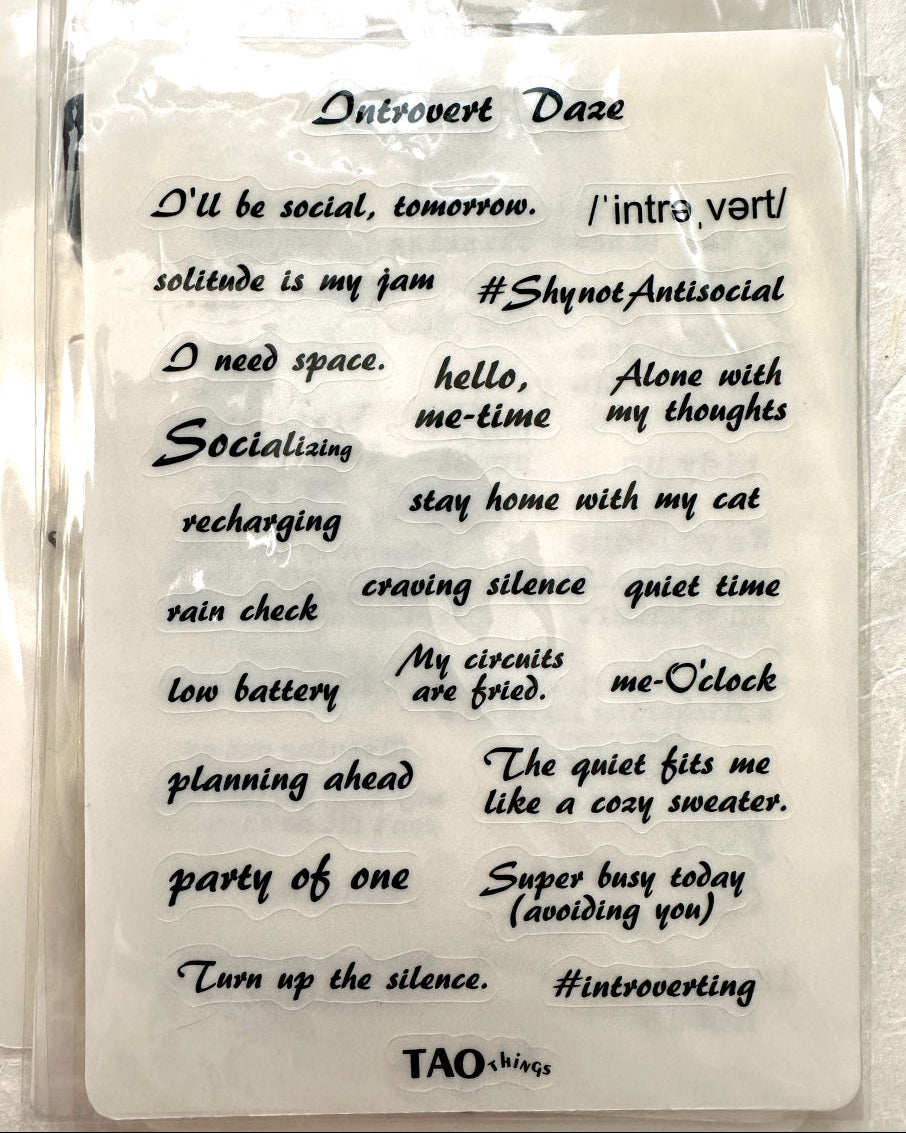 Introvert Daze - sticker sheet by TAOthings Studio