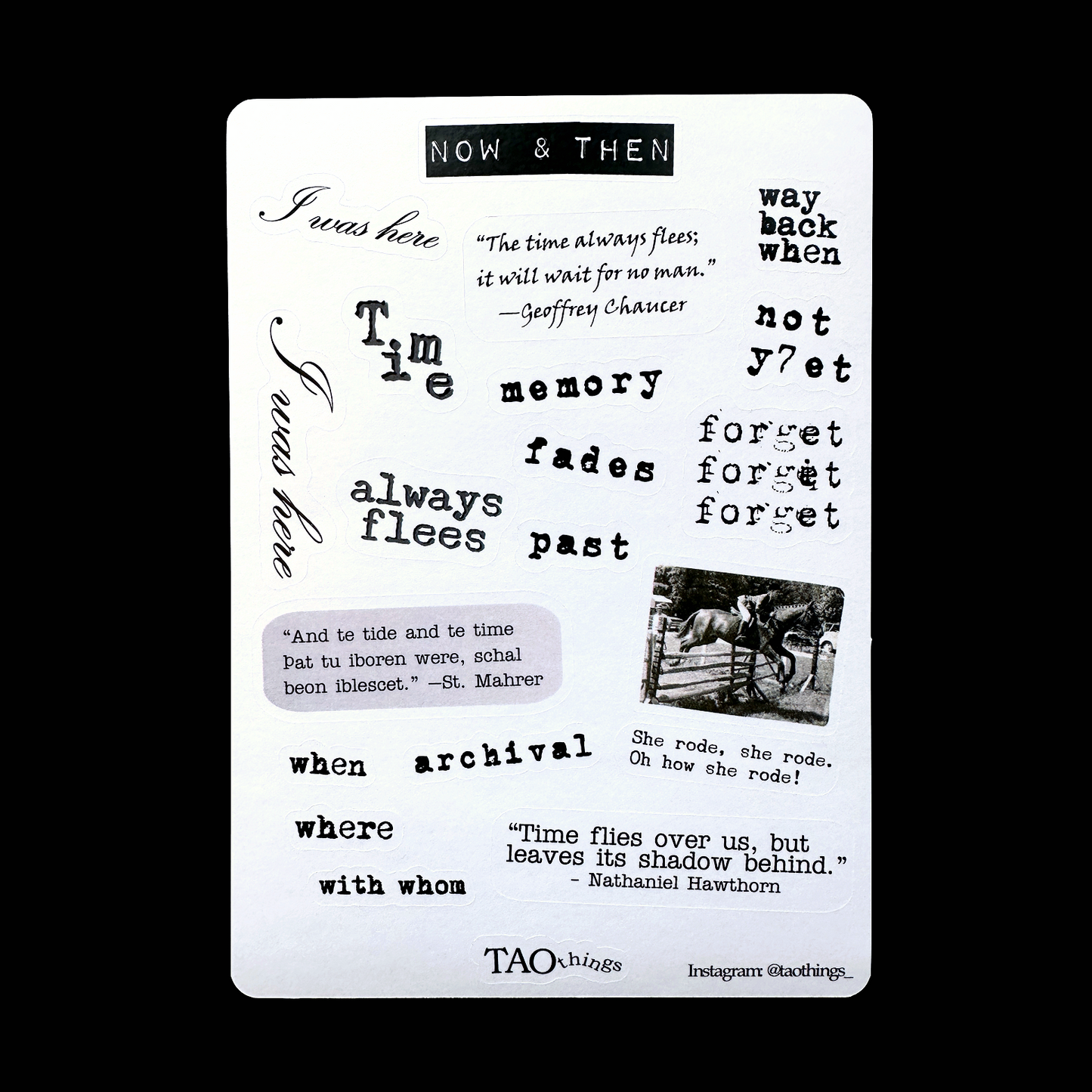Now & Then / Vintage - sticker sheets by TAOthings Studio