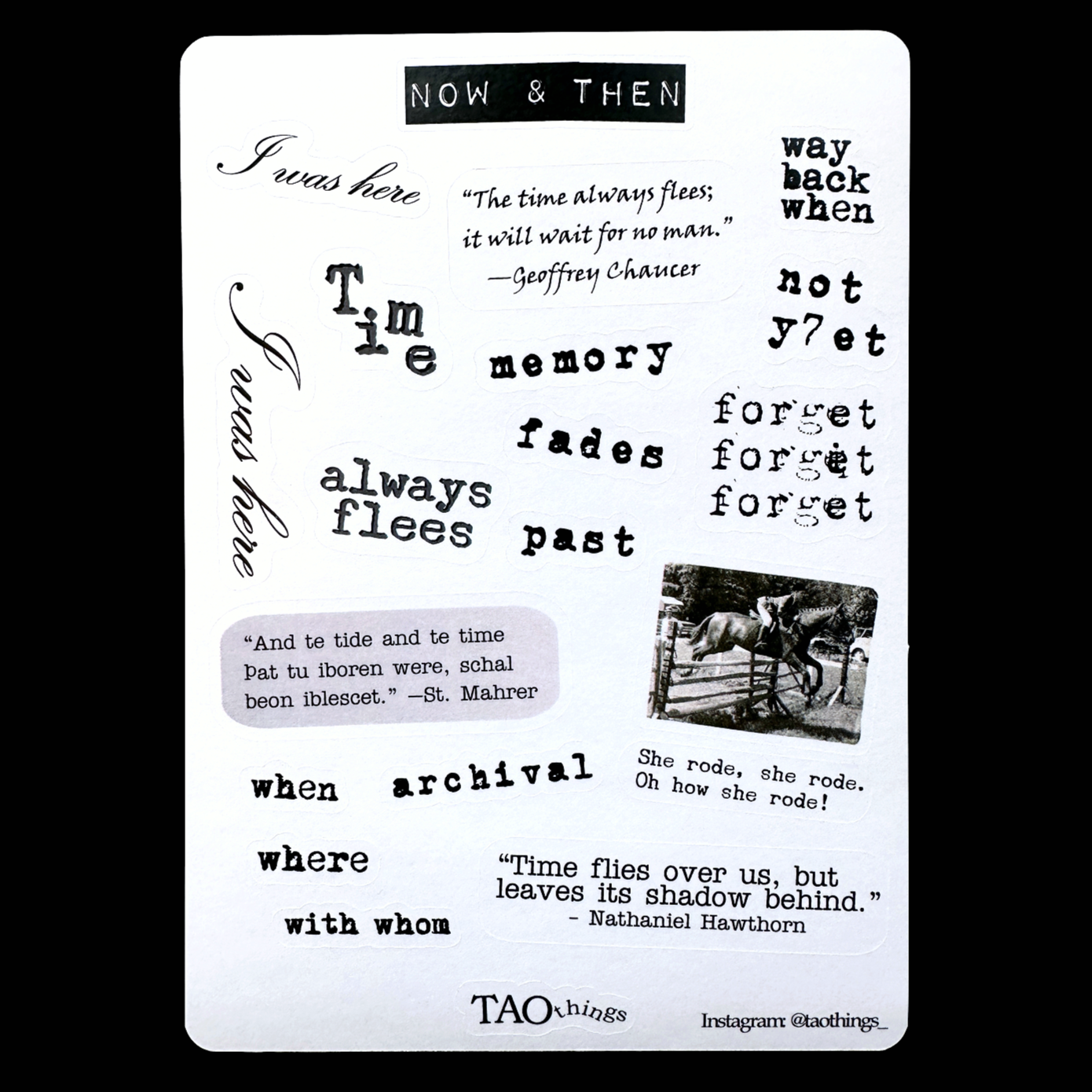 Now & Then / Vintage - sticker sheets by TAOthings Studio
