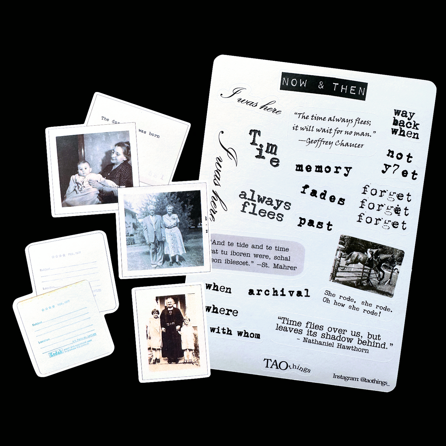Now & Then / Vintage - sticker sheets by TAOthings Studio