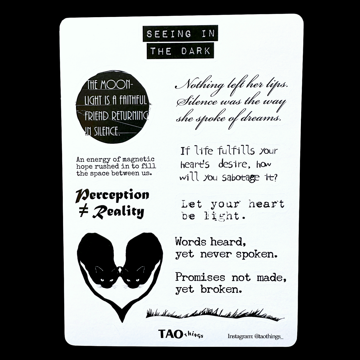 Seeing in the Dark / Secrets - sticker sheets by TAOthings Studio