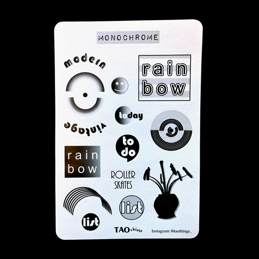 Monochrome Rainbow - sticker sheet by TAOthings Studio