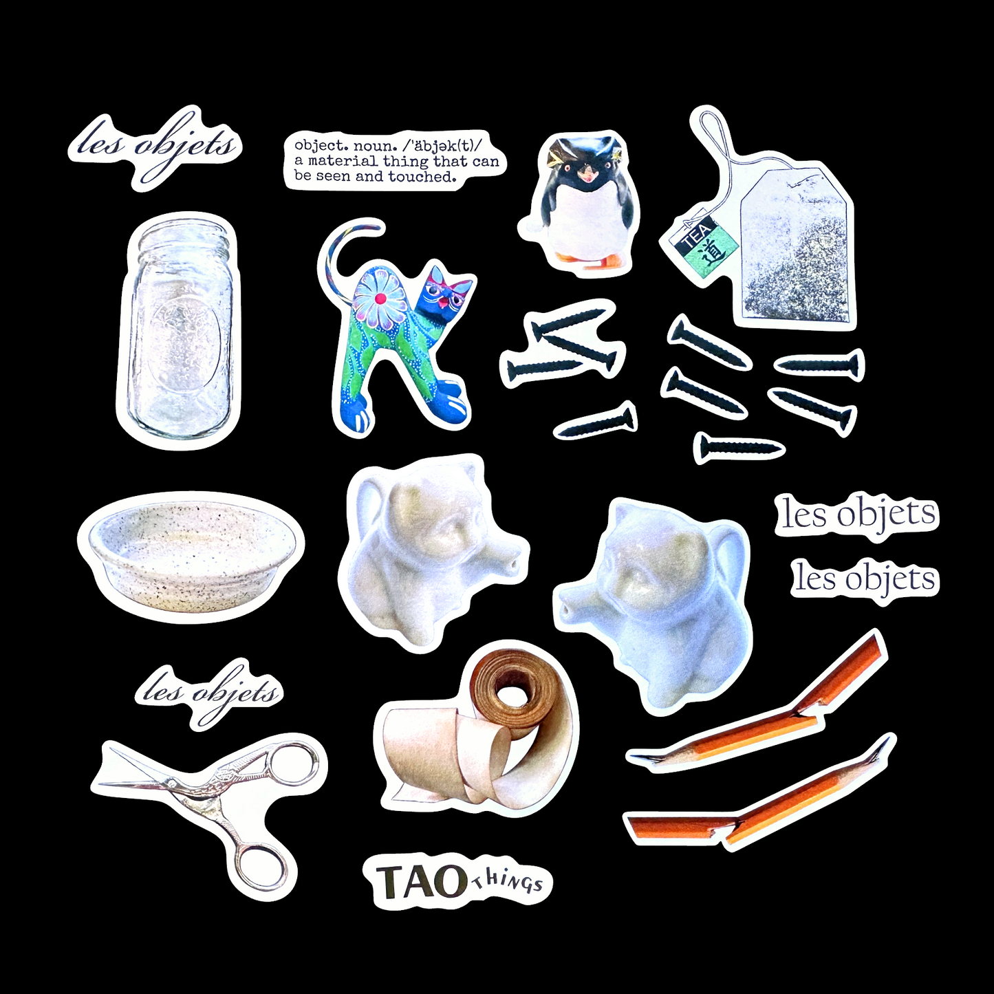 Les Objets - sticker sheet by TAOthings Studio