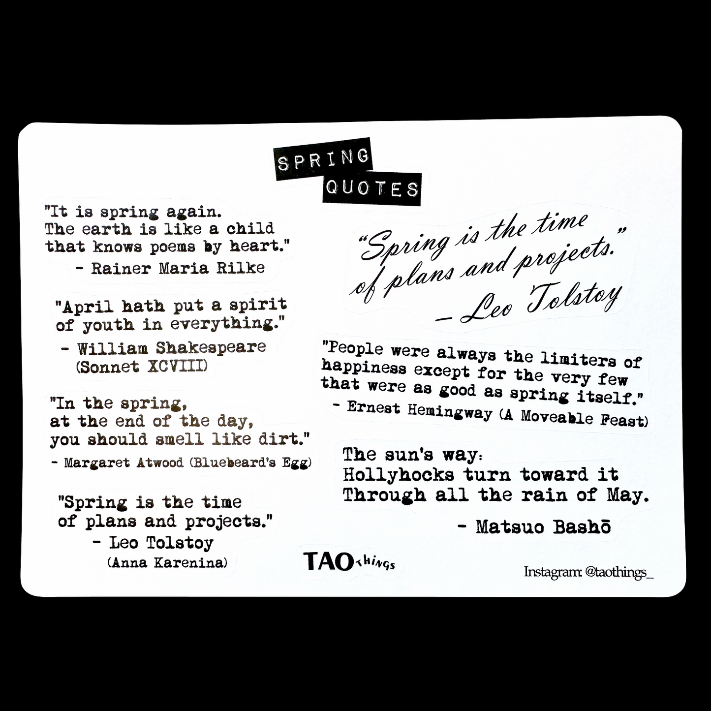 Spring Quotes - sticker sheet by TAOthings Studio
