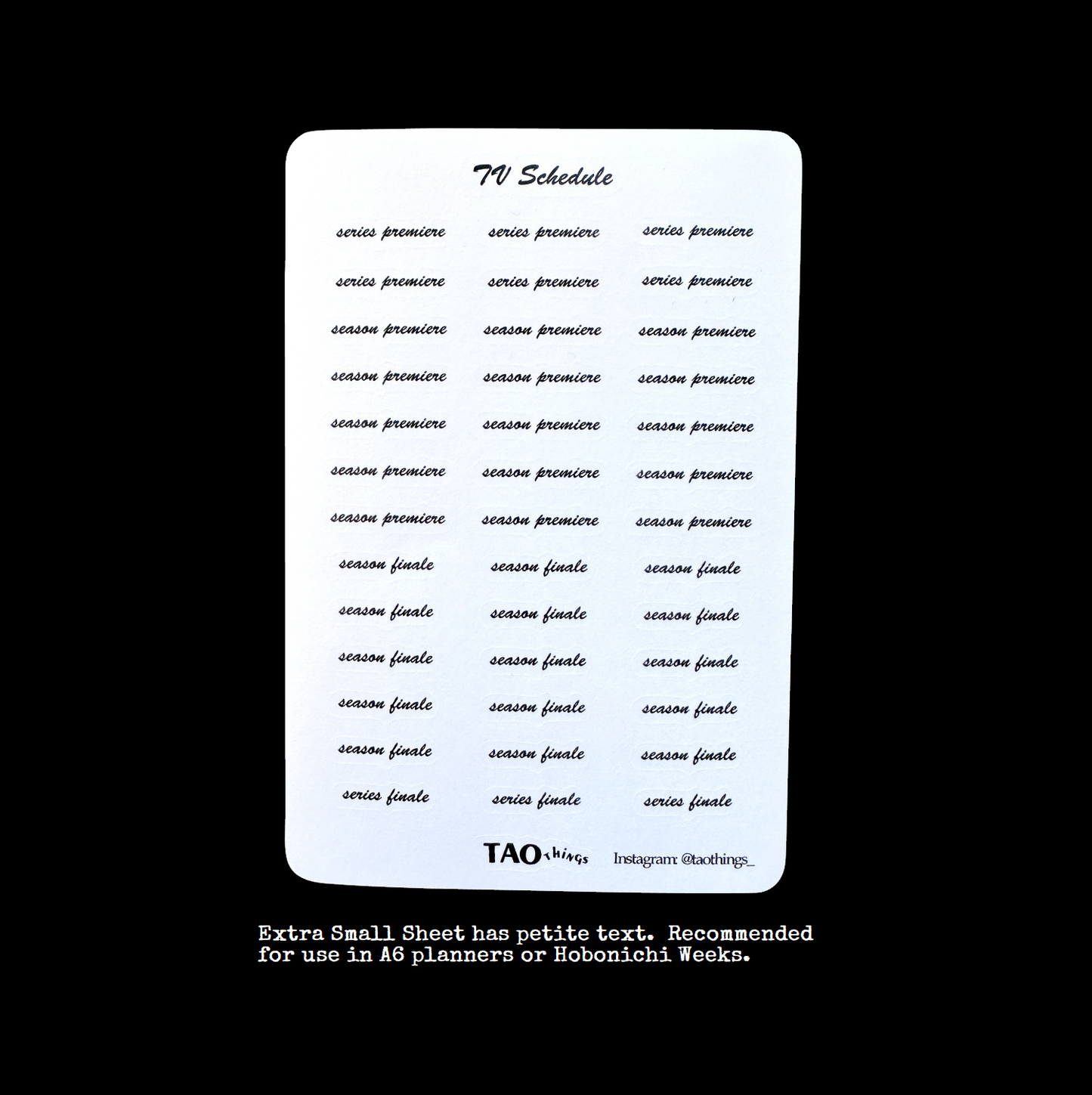 TV Planner Stickers - sticker sheets by TAOthings Studio