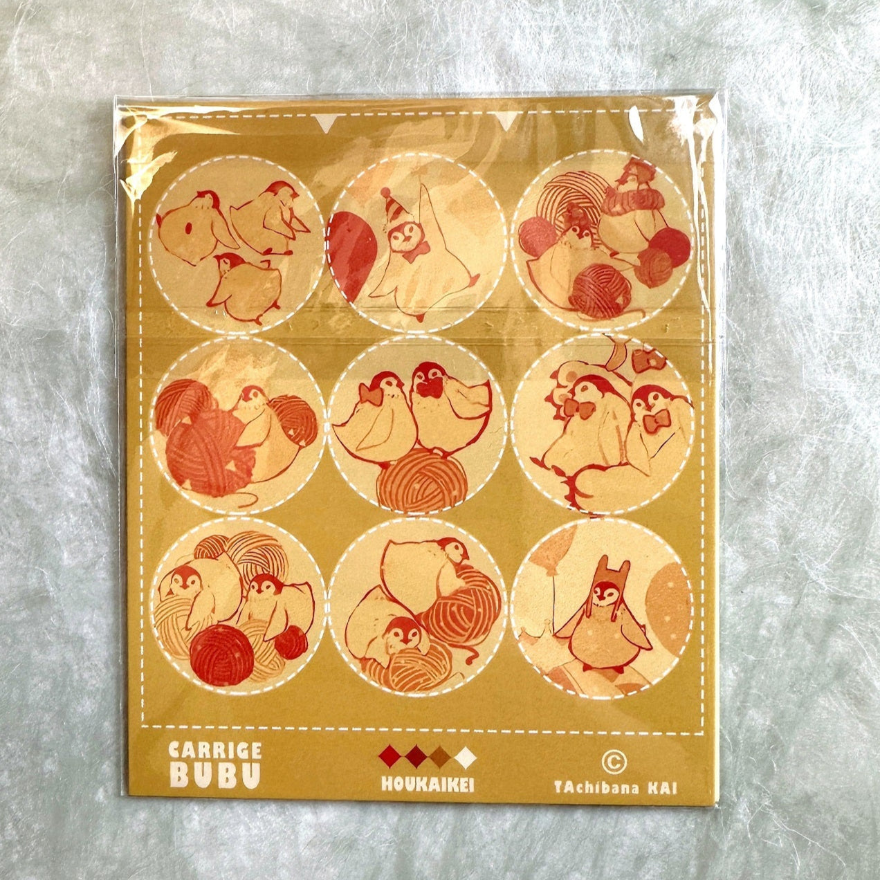 Tachibana Kai - Penguin round sticker seals pack