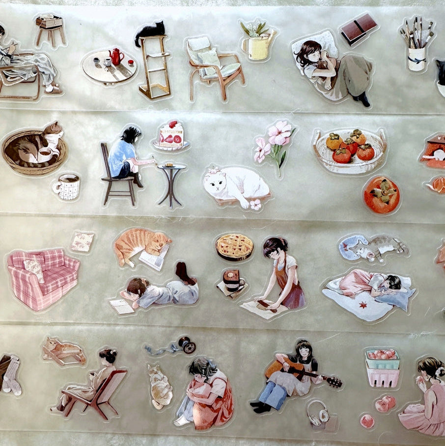 TeaYou - Aki no Heya (Autumn's Room) kiss-cut PET tape SAMPLES