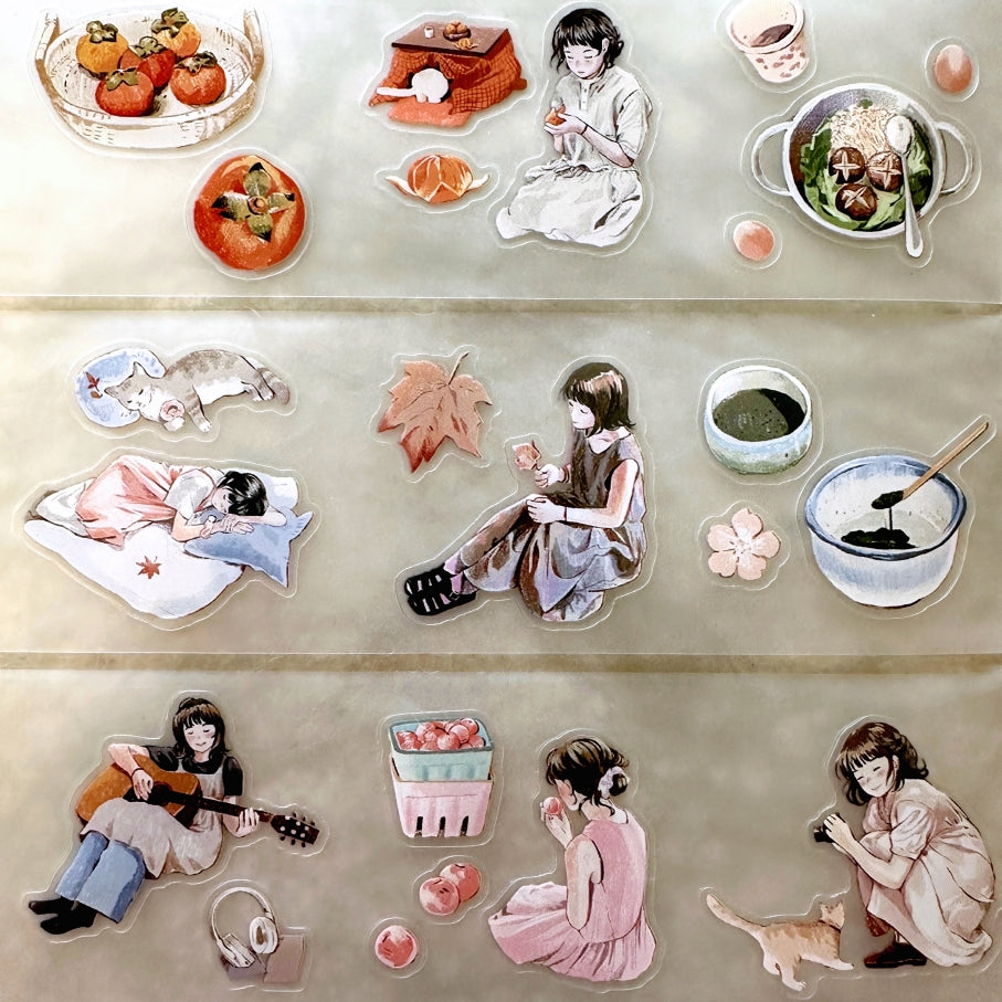 TeaYou - Aki no Heya (Autumn's Room) kiss-cut PET tape SAMPLES