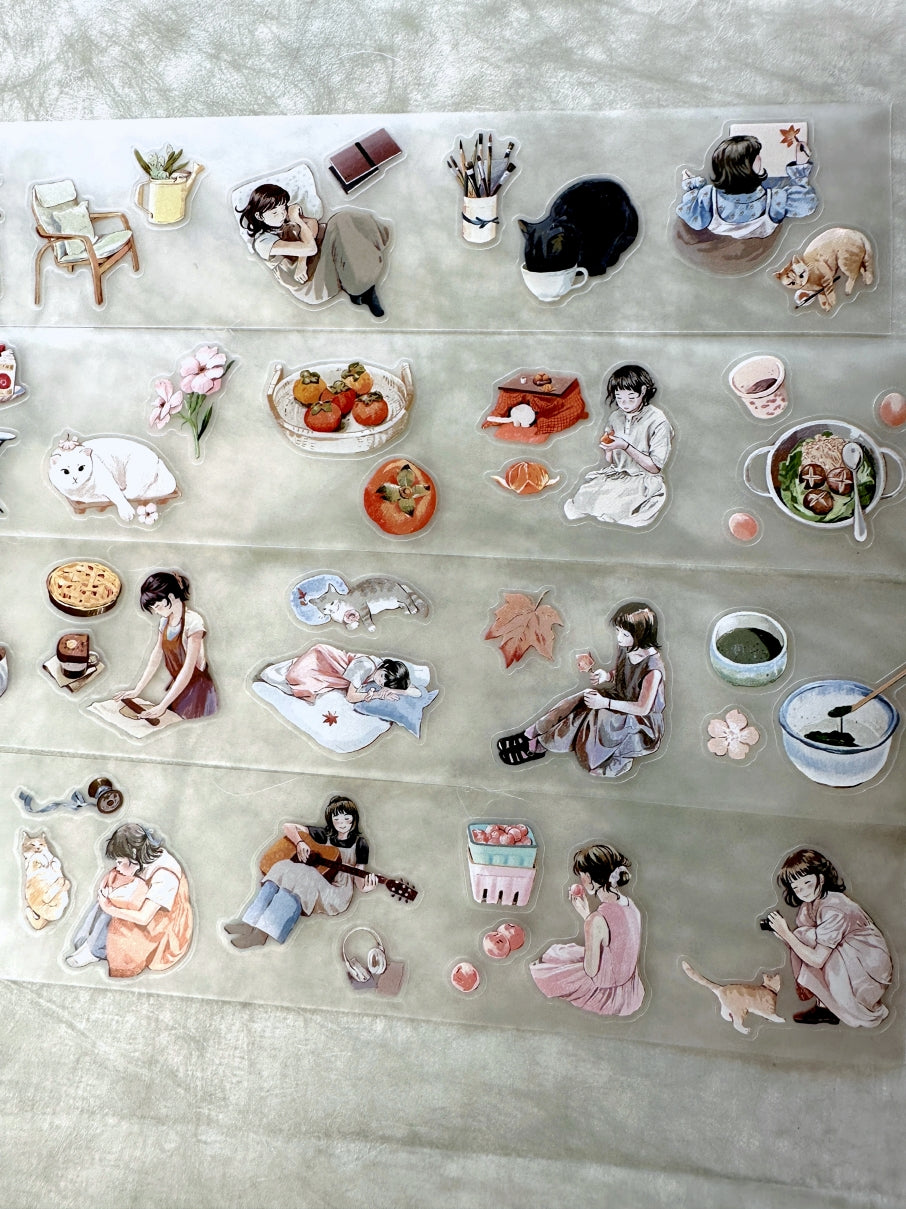 TeaYou - Aki no Heya (Autumn's Room) kiss-cut PET tape SAMPLES