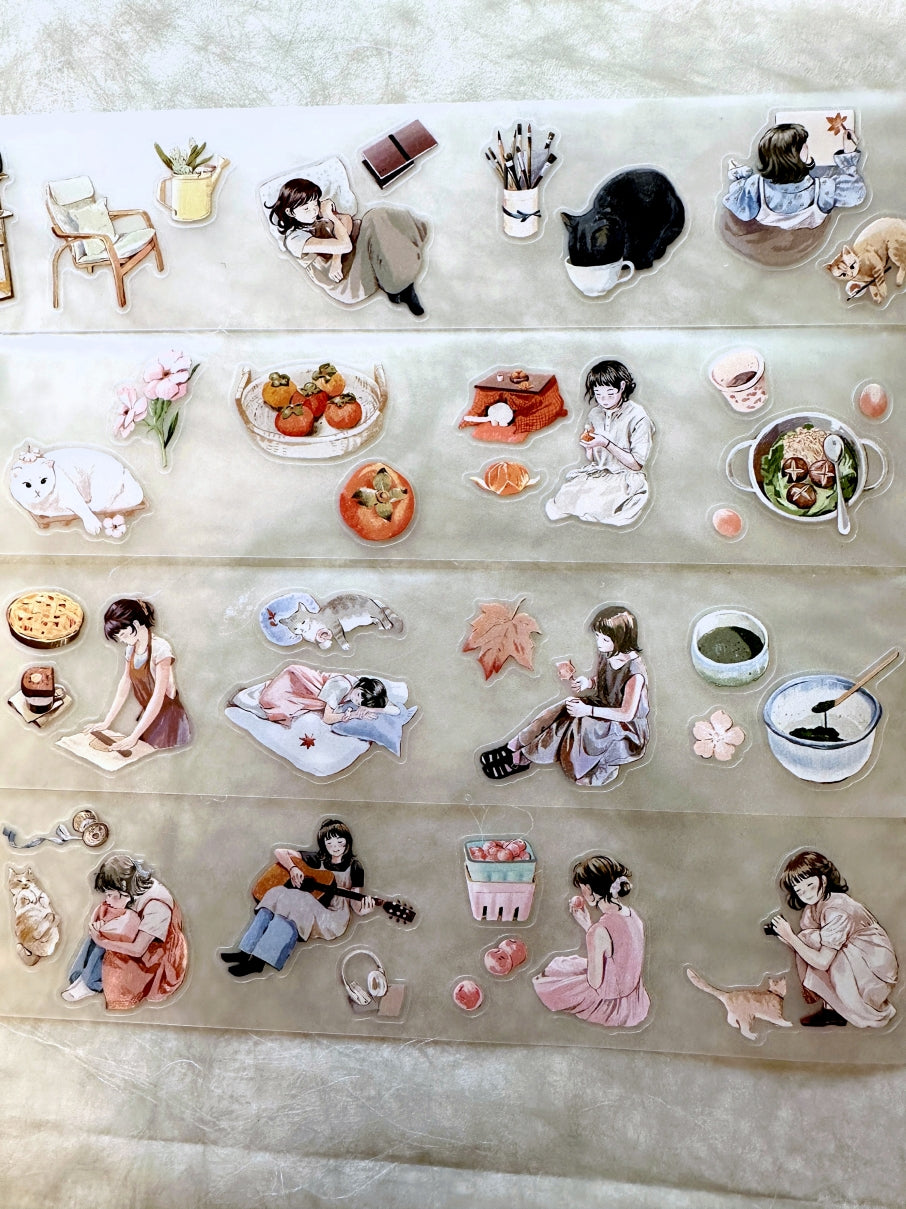 TeaYou - Aki no Heya (Autumn's Room) kiss-cut PET tape SAMPLES
