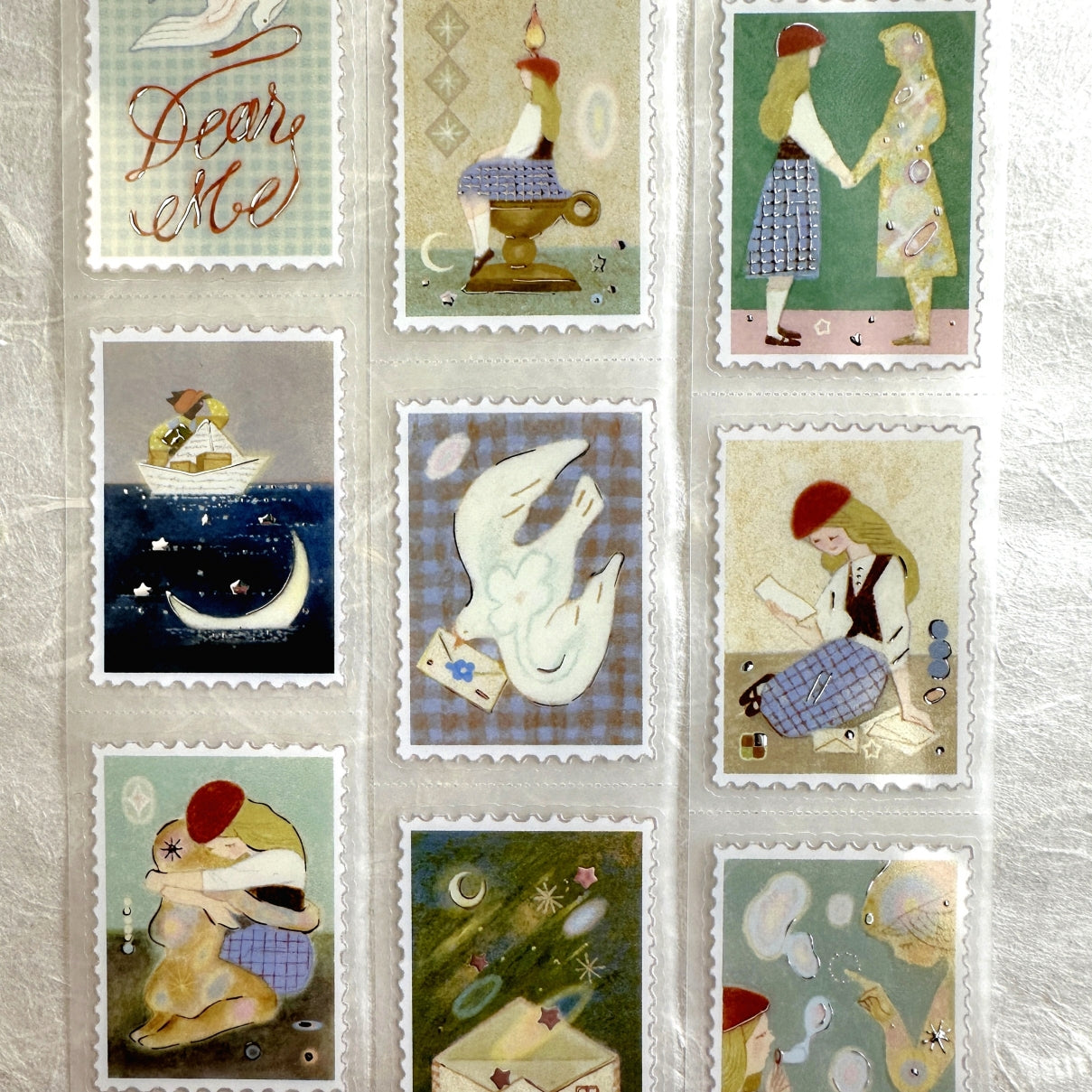 Teayou - Letters to Self emboss silver stamp sticker PET tape SAMPLES