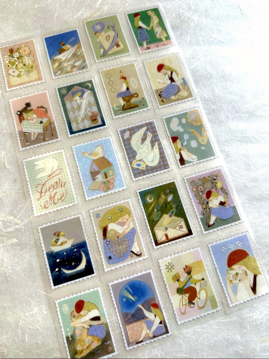 Teayou - Letters to Self emboss silver stamp sticker PET tape SAMPLES