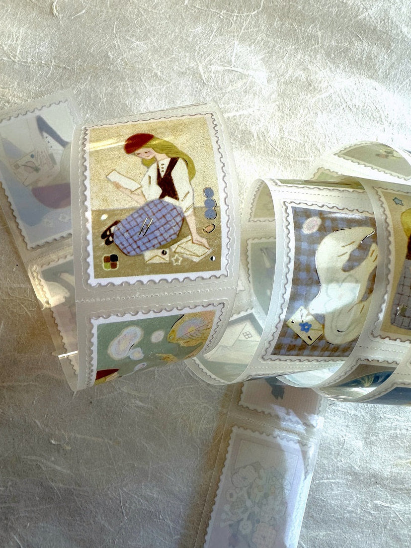 Teayou - Letters to Self emboss silver stamp sticker PET tape SAMPLES