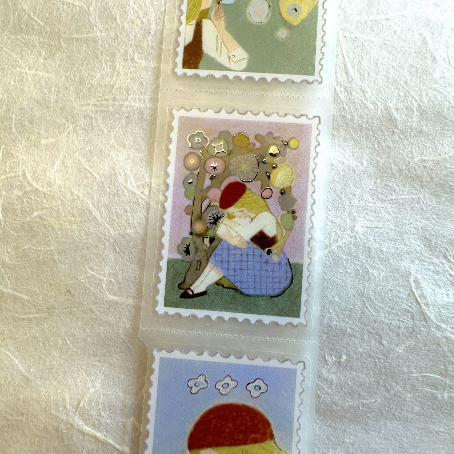 Teayou - Letters to Self emboss silver stamp sticker PET tape SAMPLES