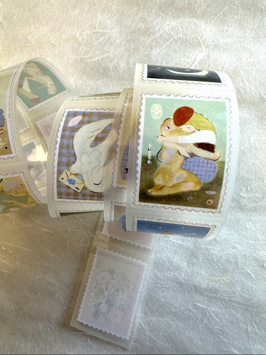 Teayou - Letters to Self emboss silver stamp sticker PET tape SAMPLES