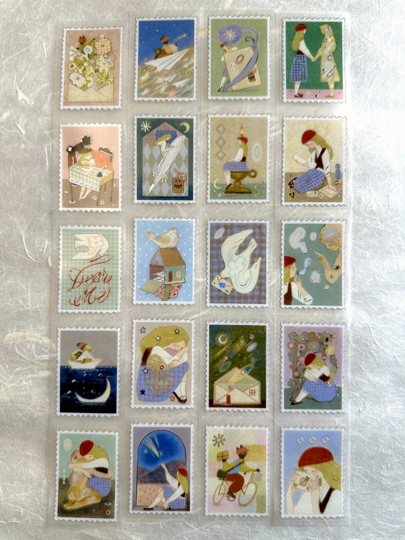 Teayou - Letters to Self emboss silver stamp sticker PET tape SAMPLES