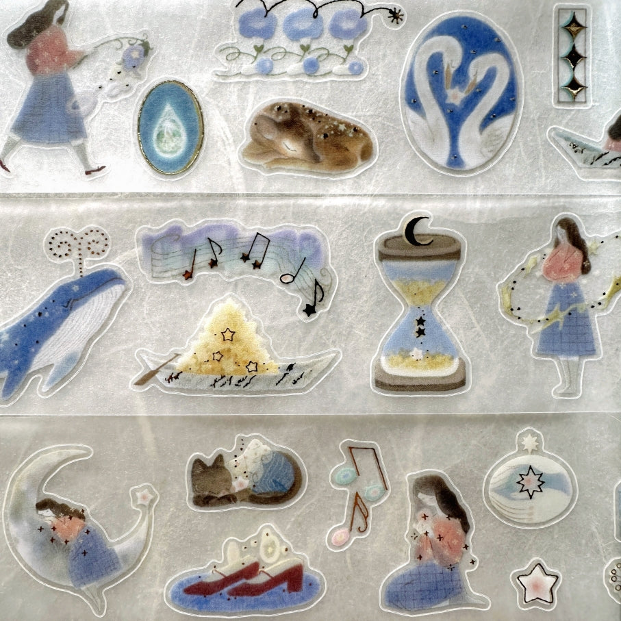 Teayou - Follow the Lights kiss-cut gold embossed tracing paper tape SAMPLES