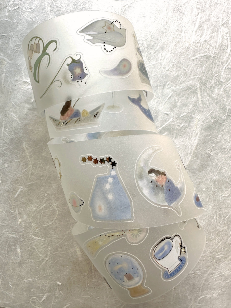 Teayou - Follow the Lights kiss-cut gold embossed tracing paper tape SAMPLES
