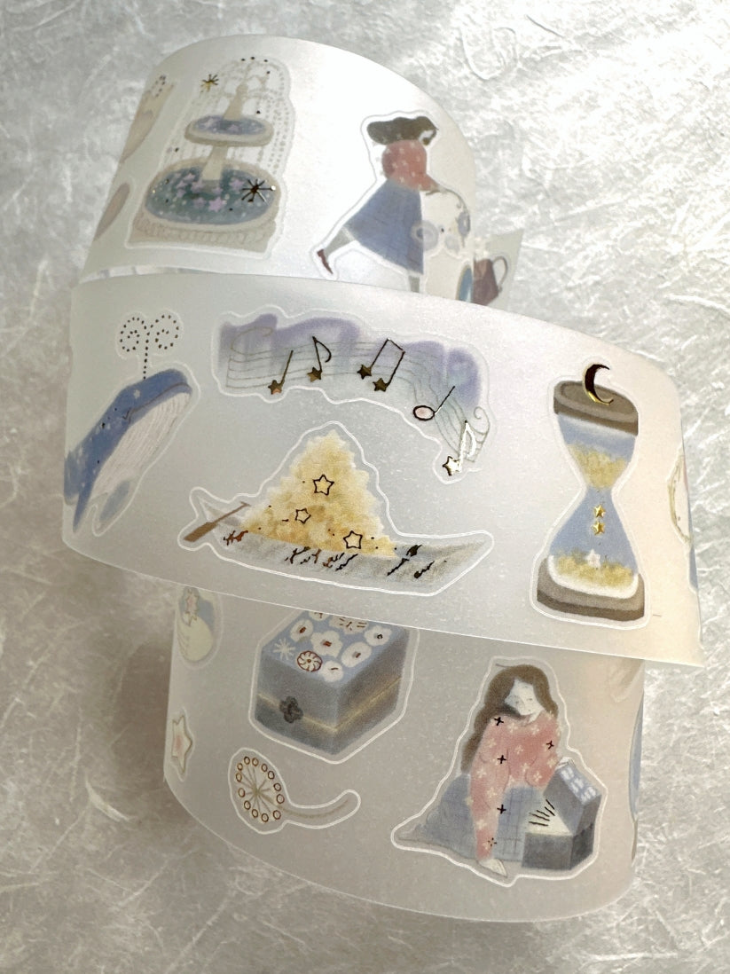 Teayou - Follow the Lights kiss-cut gold embossed tracing paper tape SAMPLES