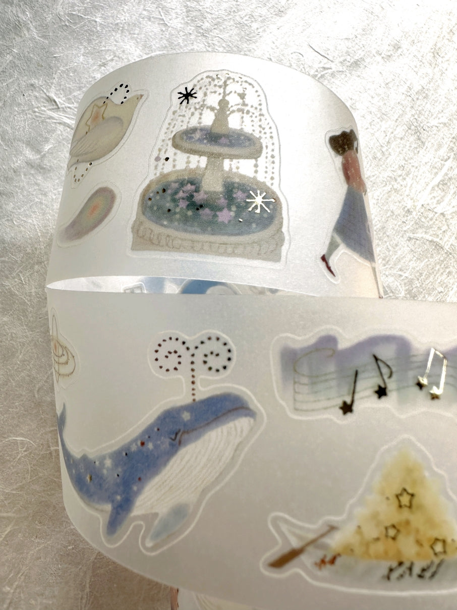 Teayou - Follow the Lights kiss-cut gold embossed tracing paper tape SAMPLES