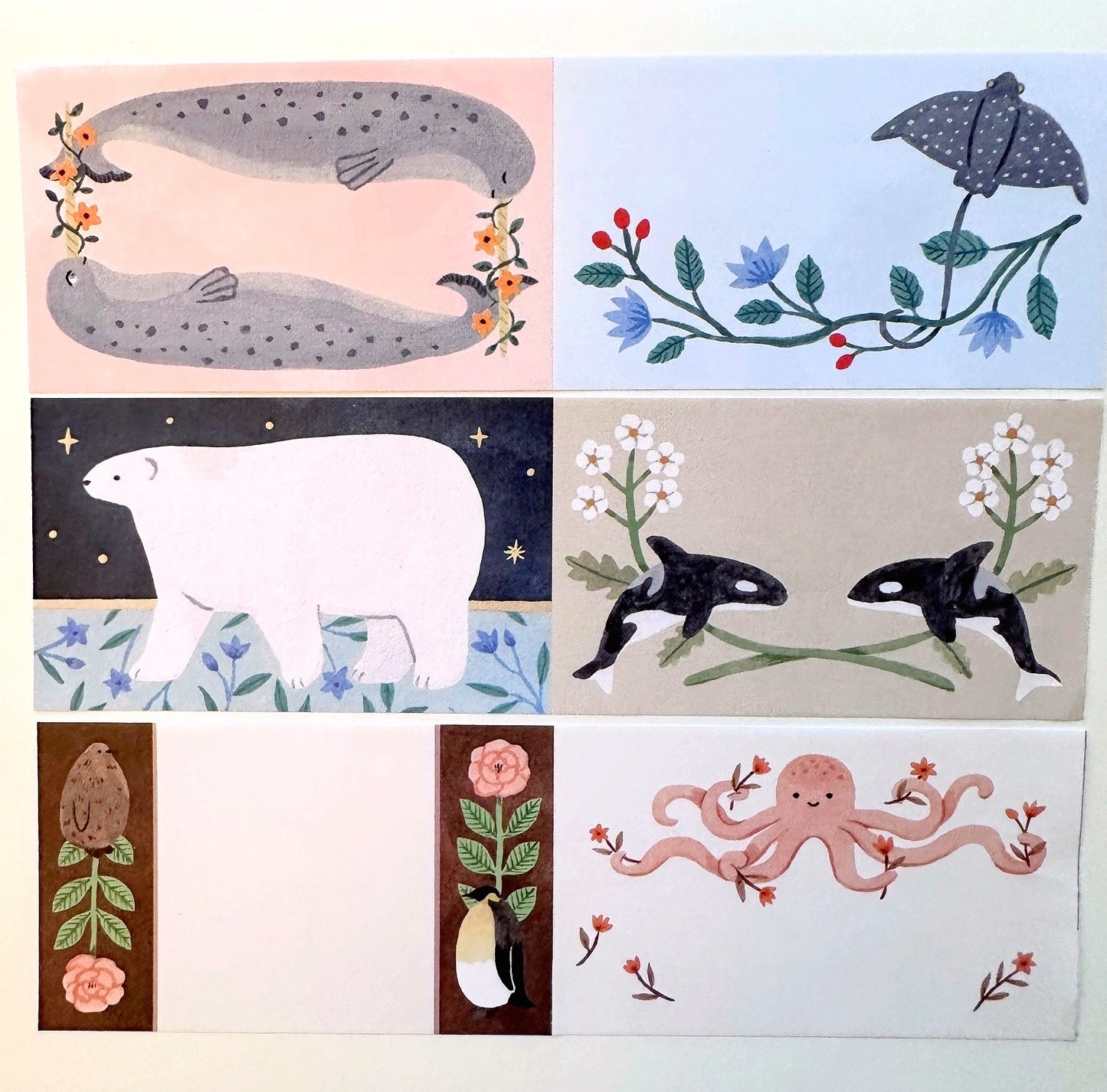 Eri Kamai - Ocean Animals writable sticky memo roll SAMPLES